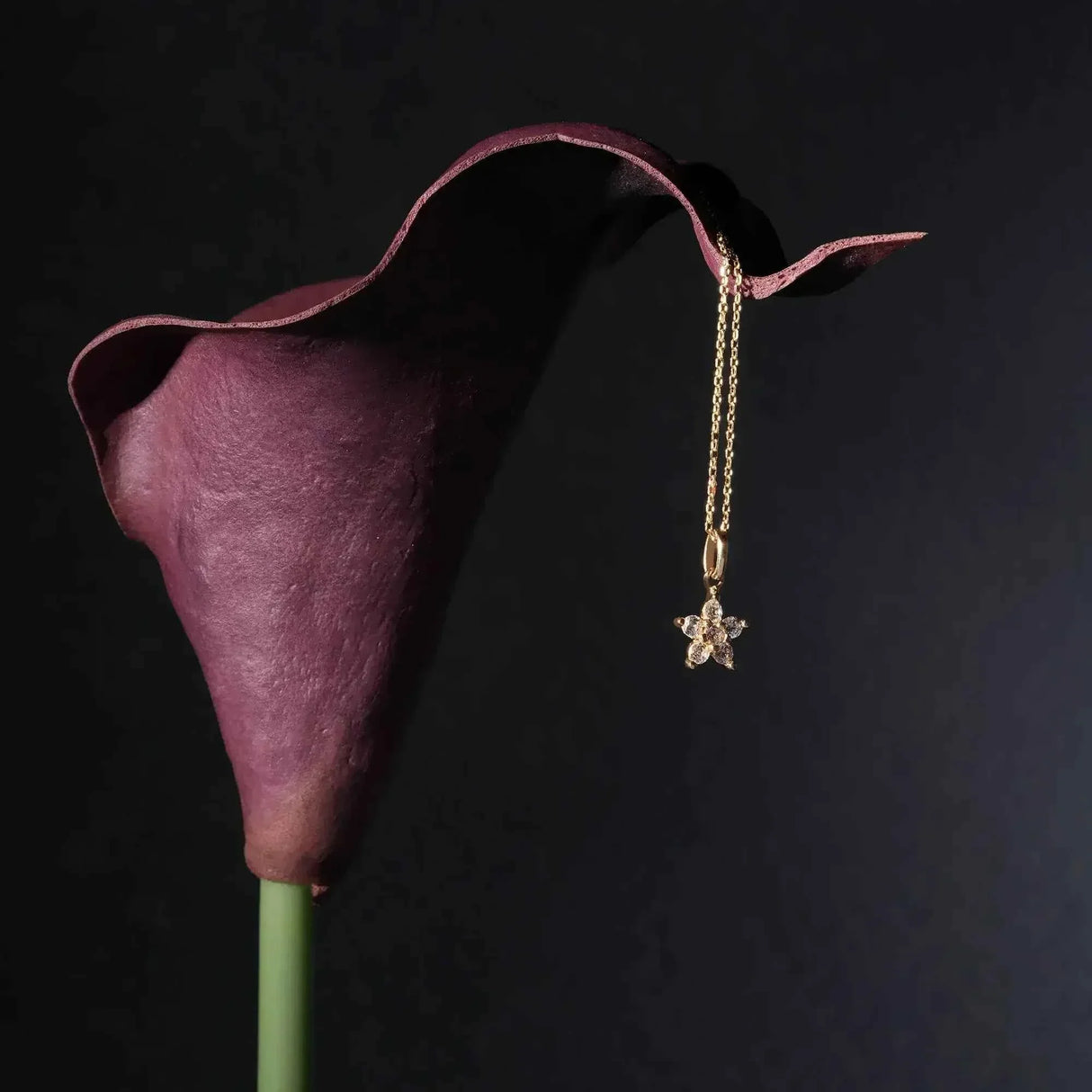 Flower Star Pendant Necklace – Dainty Floral Charm