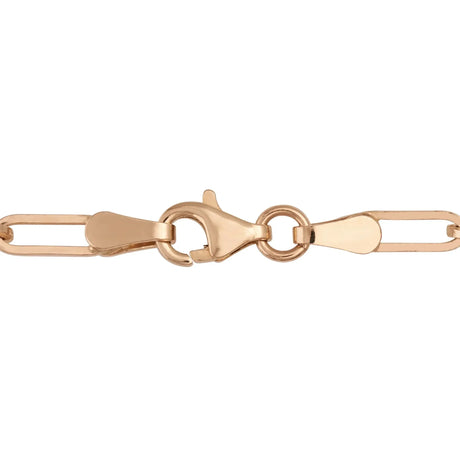 Elongated Oval Link Chain Necklace – Flat Rectangular Paperclip Style - Heon Jewelry