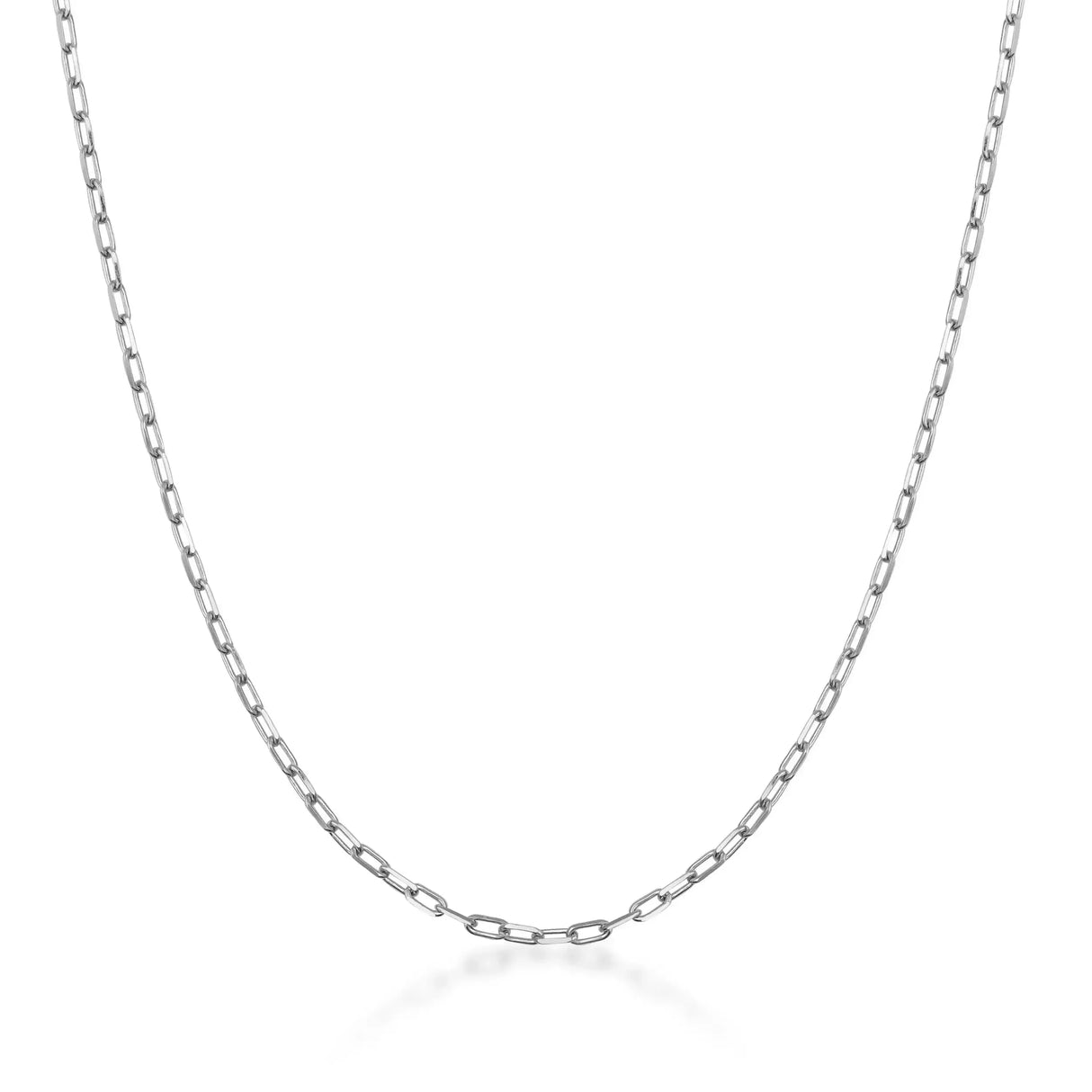 Elongated Paperclip Chain Necklace – 1.80mm Narrow Oval Links - Heon Jewelry