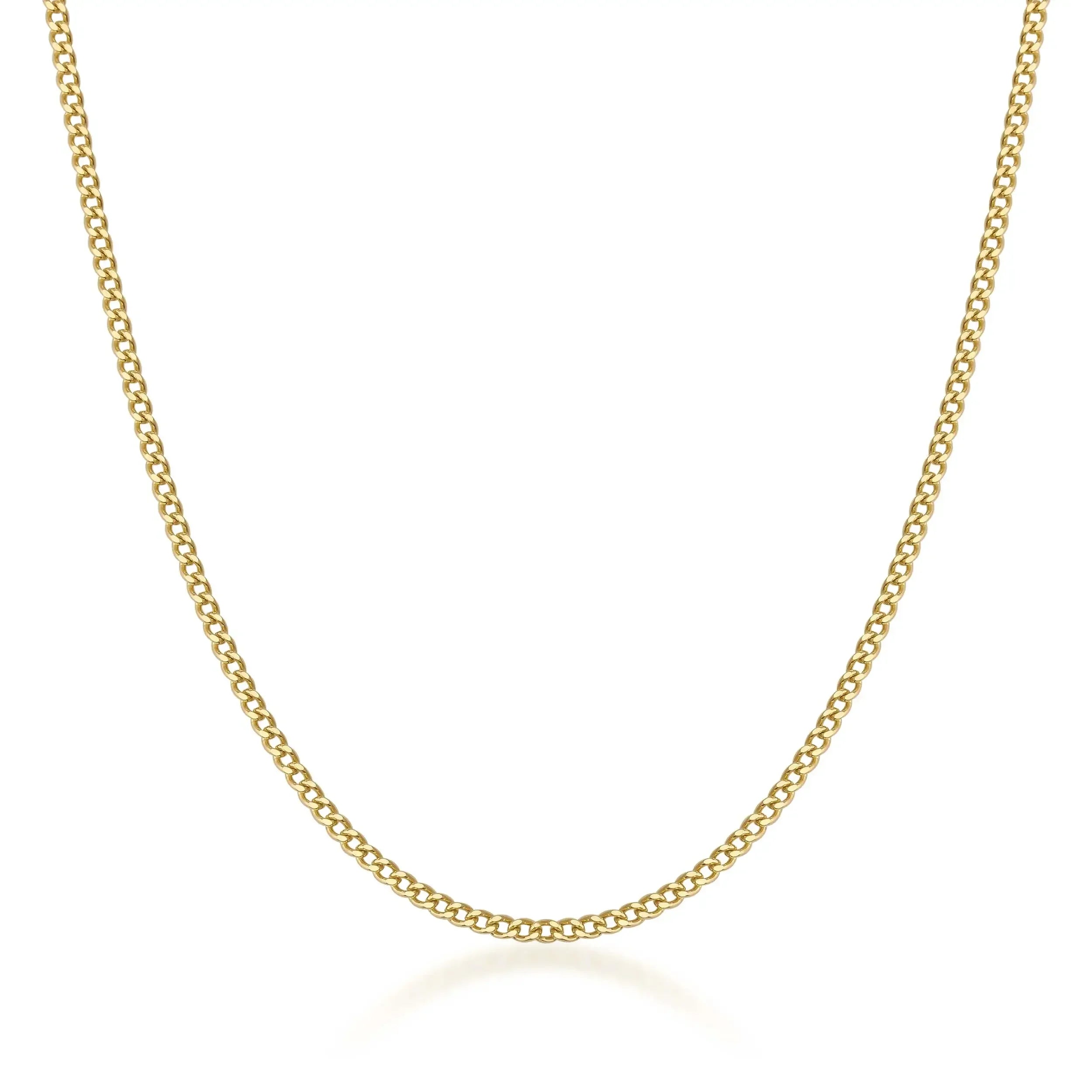 Unisex Narrow Flat Curb Chain Solid Links - Heon Jewelry