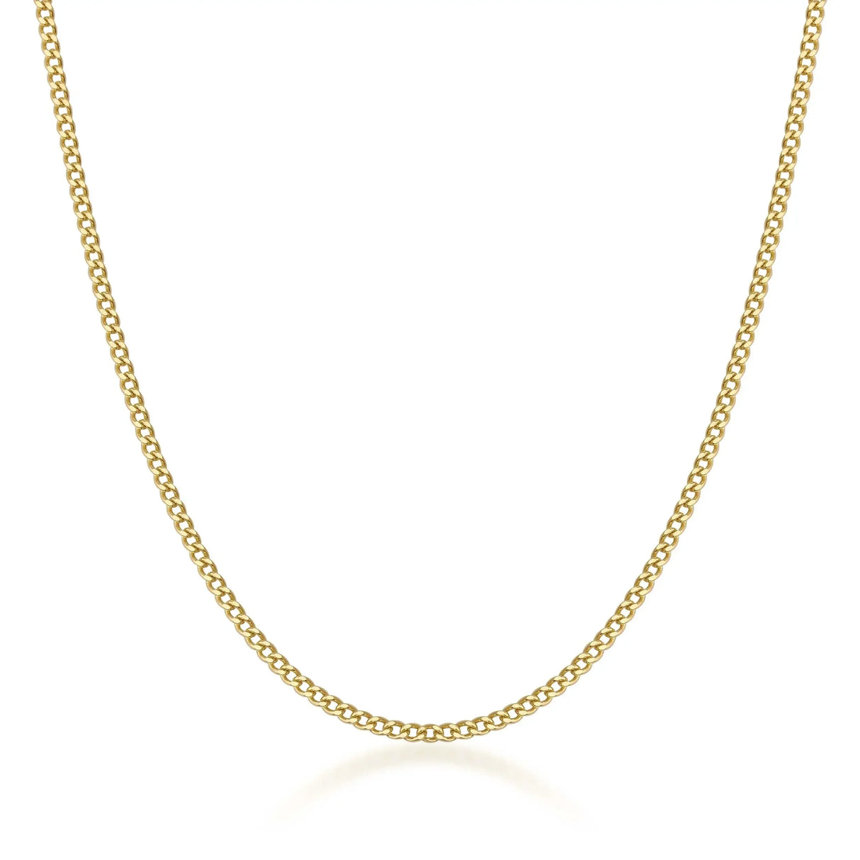 Unisex Narrow Flat Curb Chain Solid Links - Heon Jewelry