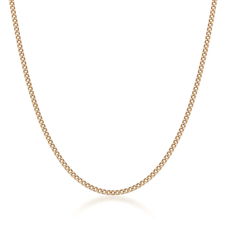 Unisex Narrow Flat Curb Chain Solid Links - Heon Jewelry