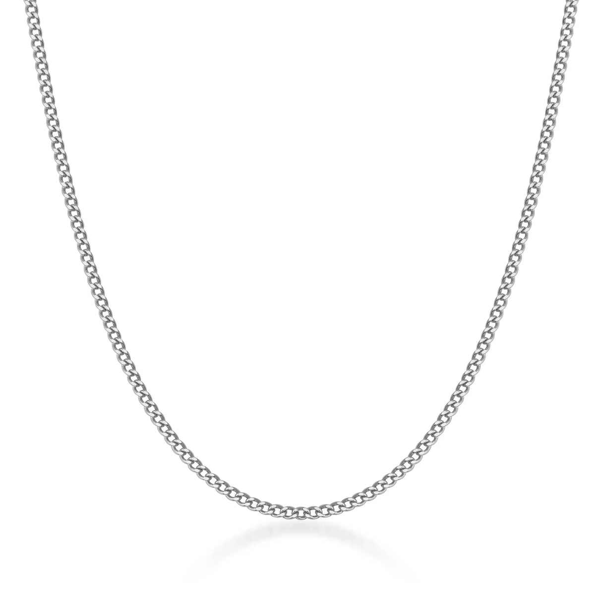 Unisex Narrow Flat Curb Chain Solid Links - Heon Jewelry