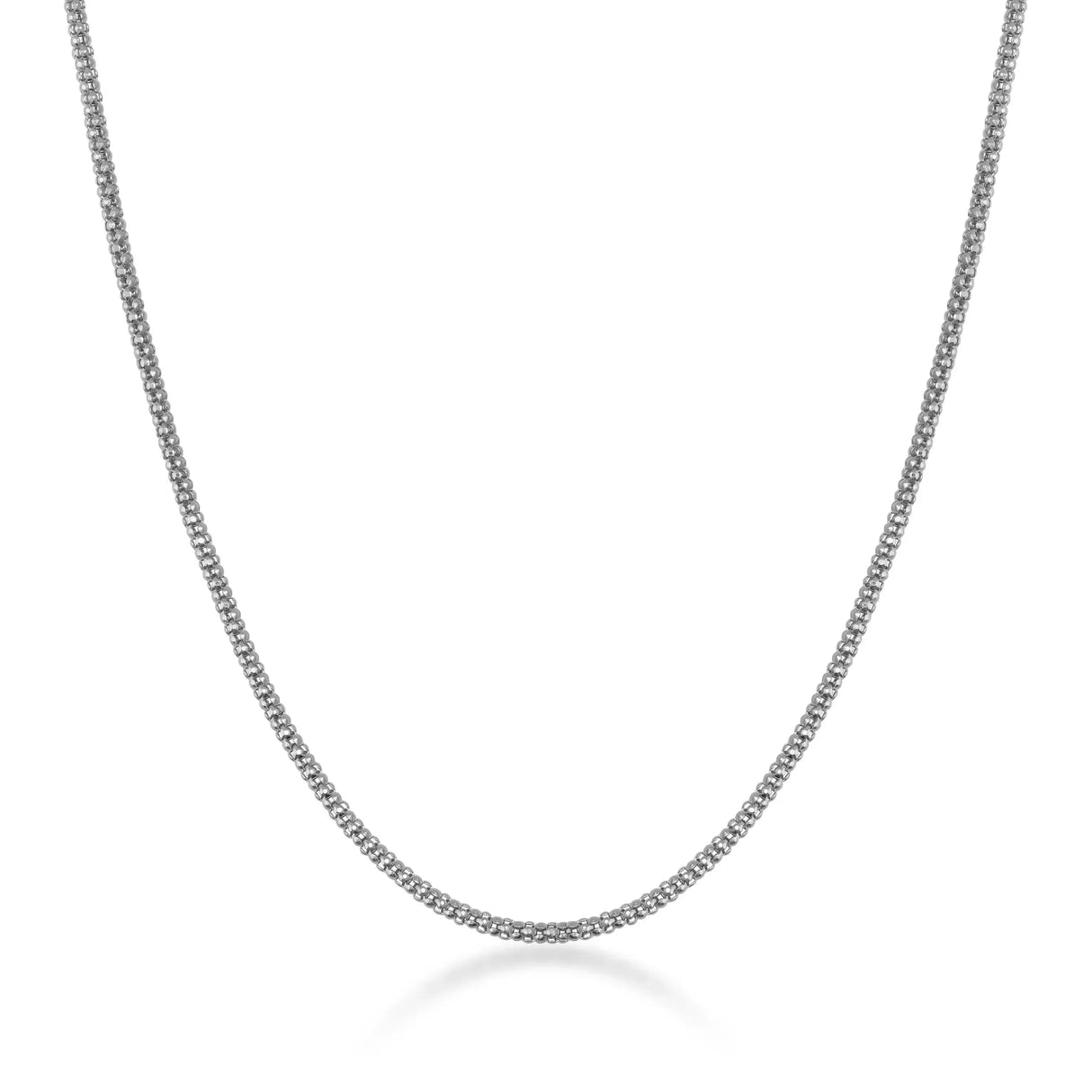 14K Solid Gold Popcorn Chain Necklace – Concave Dome Links - Heon Jewelry
