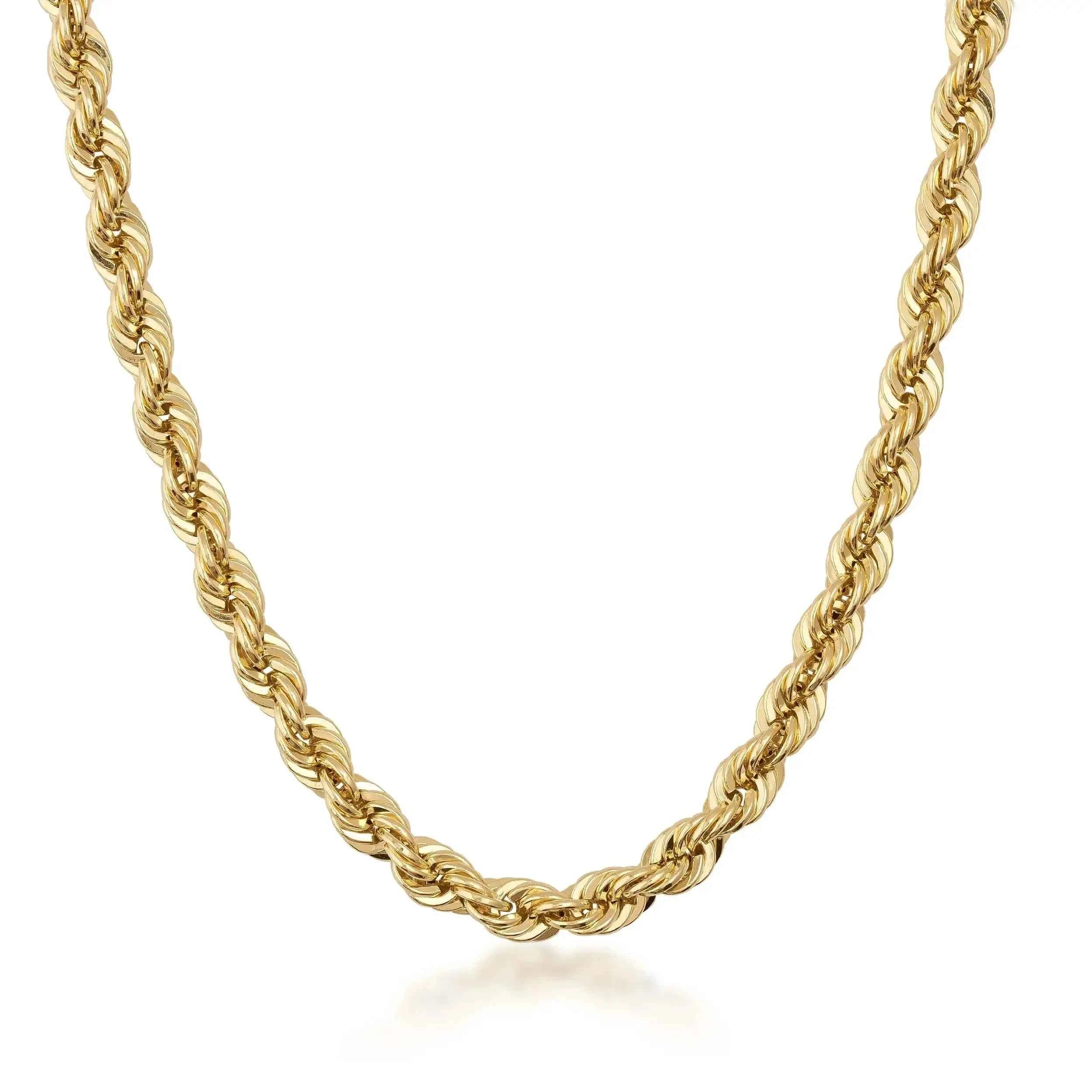 14k Solid Gold Rope Chain Necklace - Elegant Gold Jewelry – Heon 