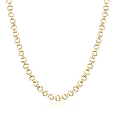 Soft Edge Box - Rounded Rectangle Link Gold Chain Necklace - Heon Jewelry