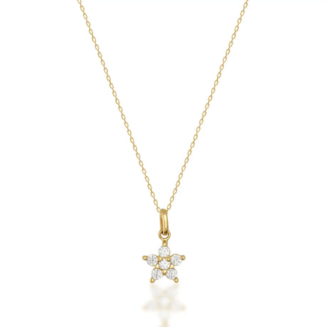 Flower Star Pendant Necklace – Dainty Floral Charm - Heon Jewelry