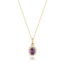 Collier pierre de naissance de février en or 14 carats