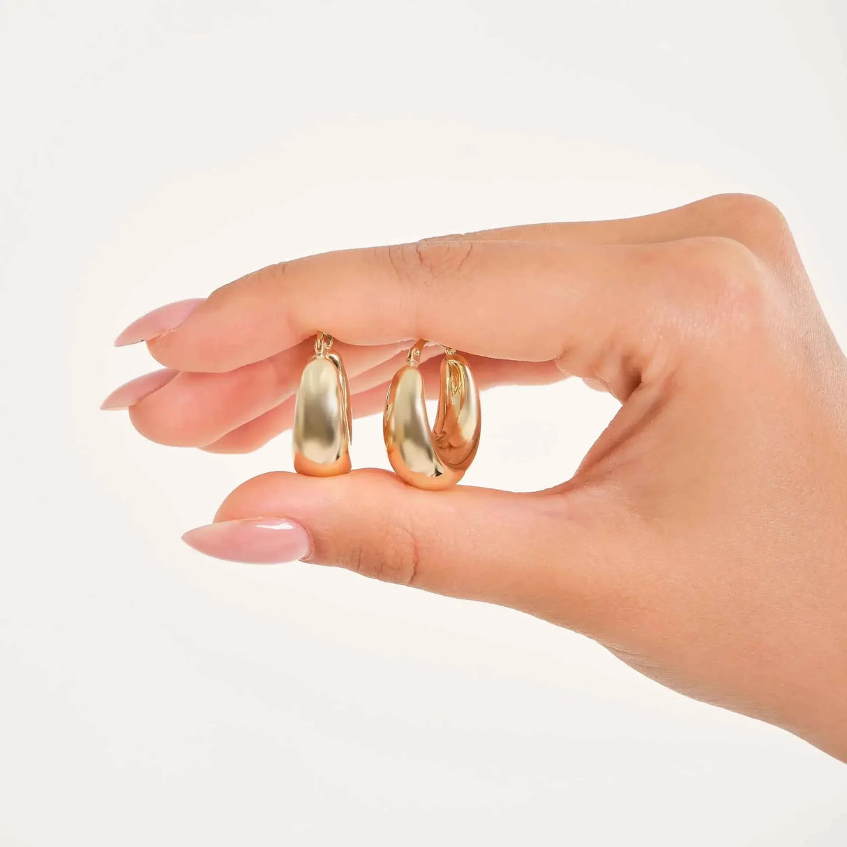 Bold Teardrop Hoop Earrings – High Polish Lightweight Statement Hoops