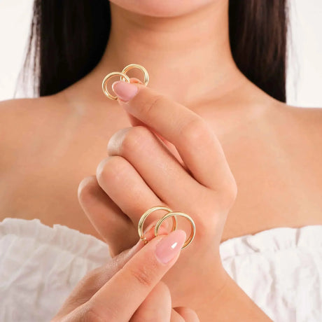 Minimal 14K Gold Classic Hoop Earrings – Lightweight Everyday Hoops