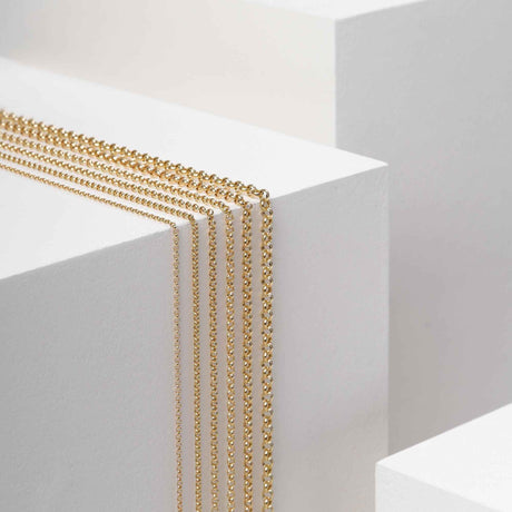 FULL Solid 14K Gold Rolo Link Chain Necklace: Belcher Chain