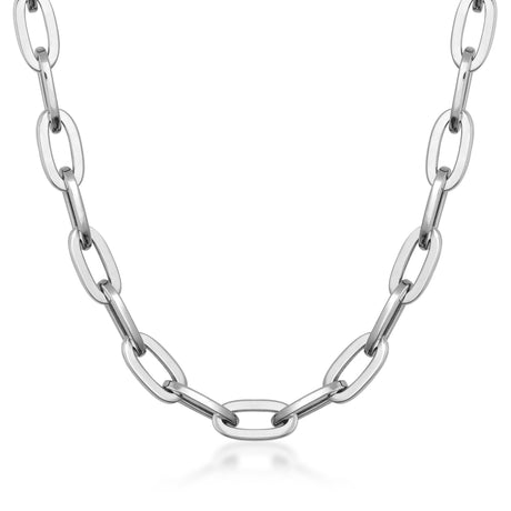 14K Solid Gold Paperclip Chain as Necklace or Bracelet - Unisex Rectangle Thick Layering Chain