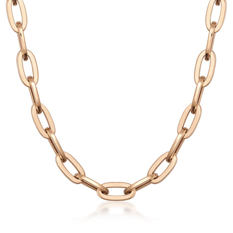 14K Solid Gold Paperclip Chain as Necklace or Bracelet - Unisex Rectangle Thick Layering Chain