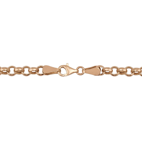 14K Solid Gold Rolo Link Chain Bracelet Unisex: Round Belcher Chain, Jewelry Gift