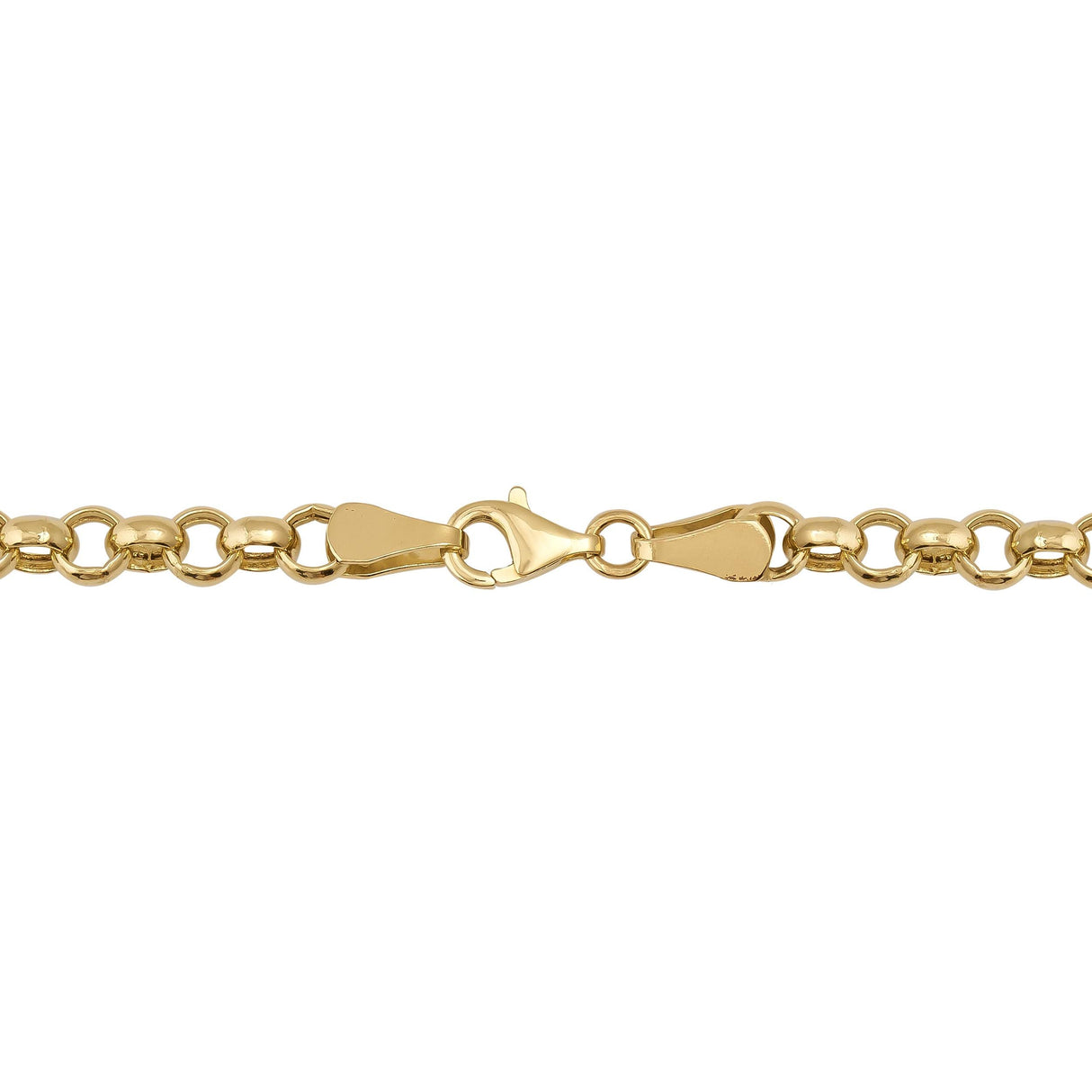 14K Solid Gold Rolo Link Chain Bracelet Unisex: Round Belcher Chain, Jewelry Gift