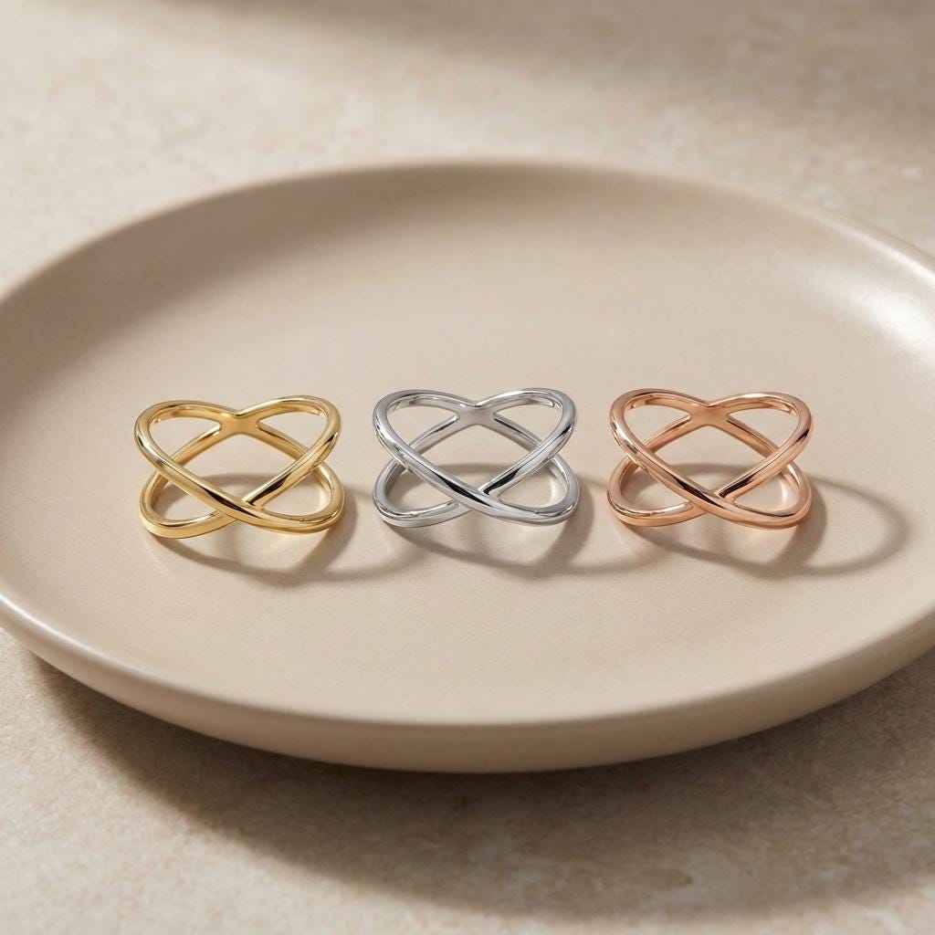 Infinity Style Gold Ring 14K Solid Gold Meaningful Jewelry Gift