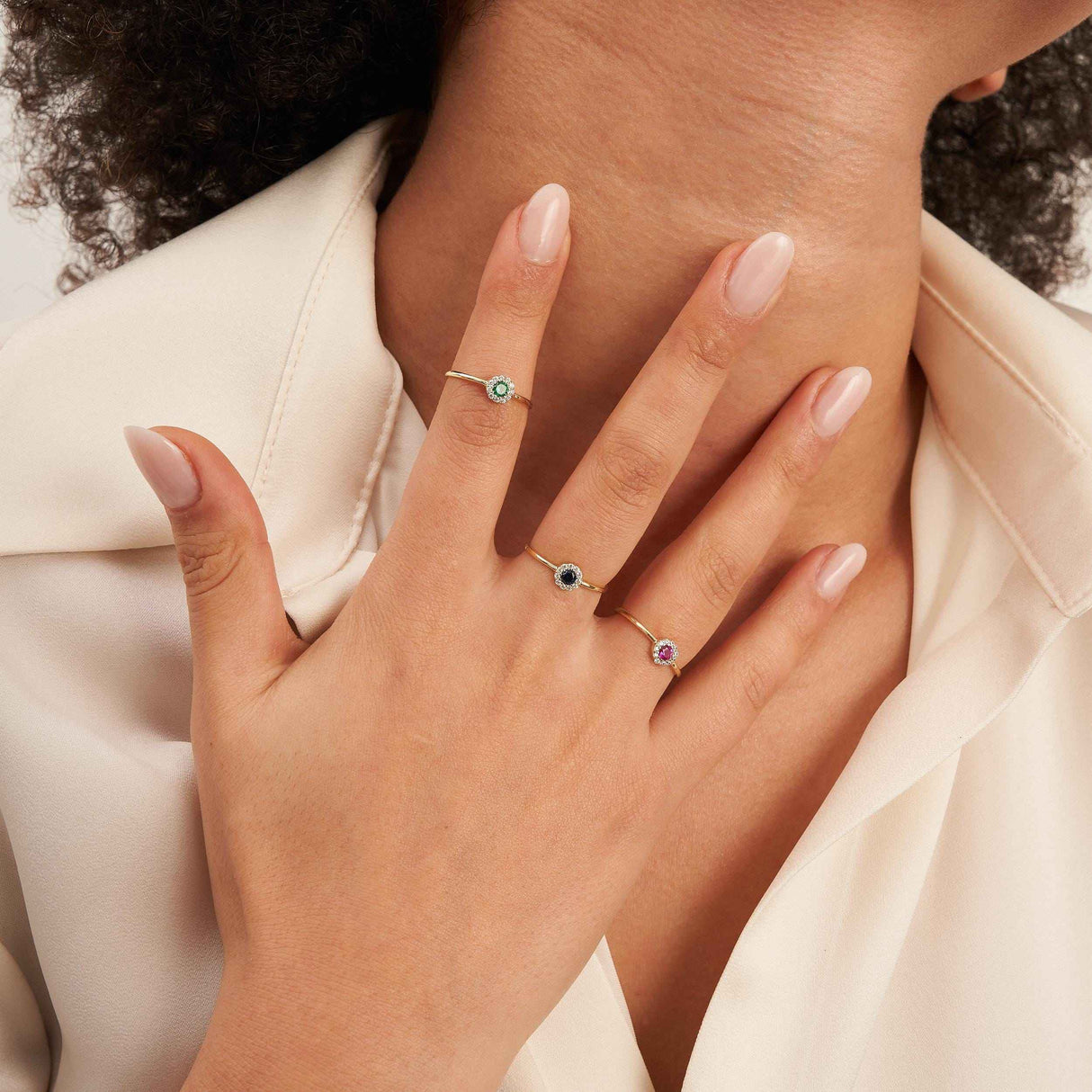 Ruby Birthstone Ring July 14K Solid Gold Ruby Halo Gift for Her