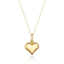 Collier cœur bombé classique en or 14 carats