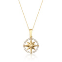 Collar estrella de los vientos en oro de 14 quilates