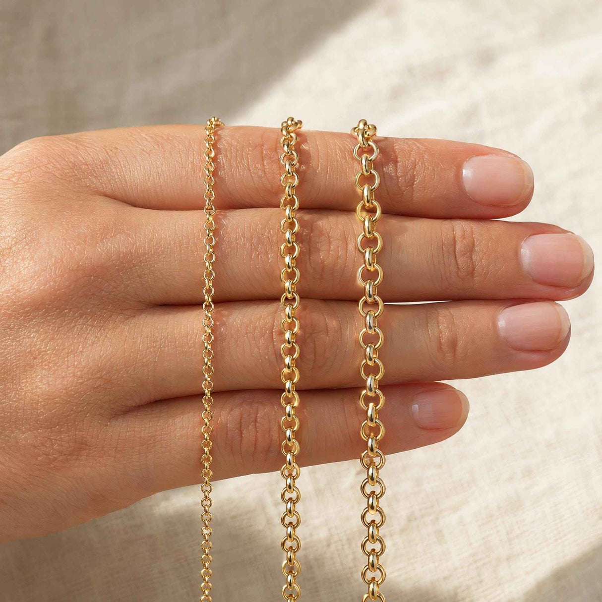 FULL Solid 14K Gold Rolo Link Chain Necklace: Belcher Chain