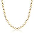 Collier chaîne belcher en or jaune 14 carats sur fond blanc