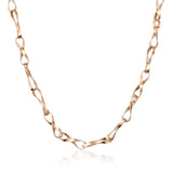 Collana a catena con maglia infinito ritorta in oro rosa 14kt, vista frontale su sfondo bianco
