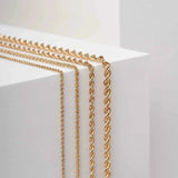 Rope Chain Necklace – Twisted Solid Link Gold Rope Chain