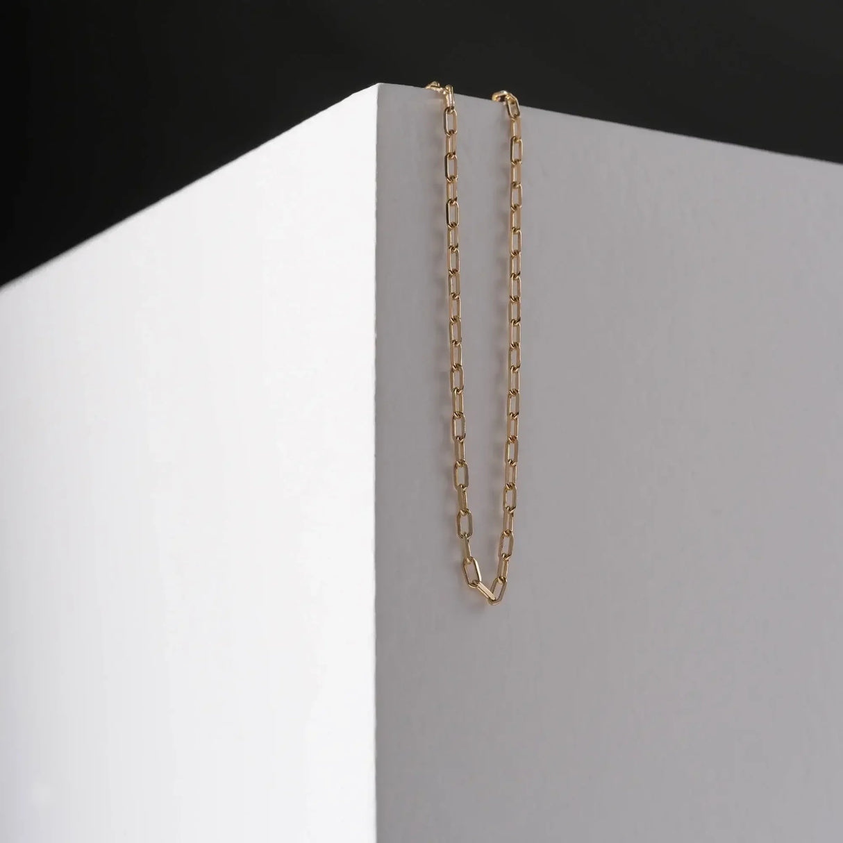 Elongated Paperclip Chain Necklace – 1.80mm Narrow Oval Links - Heon Jewelry