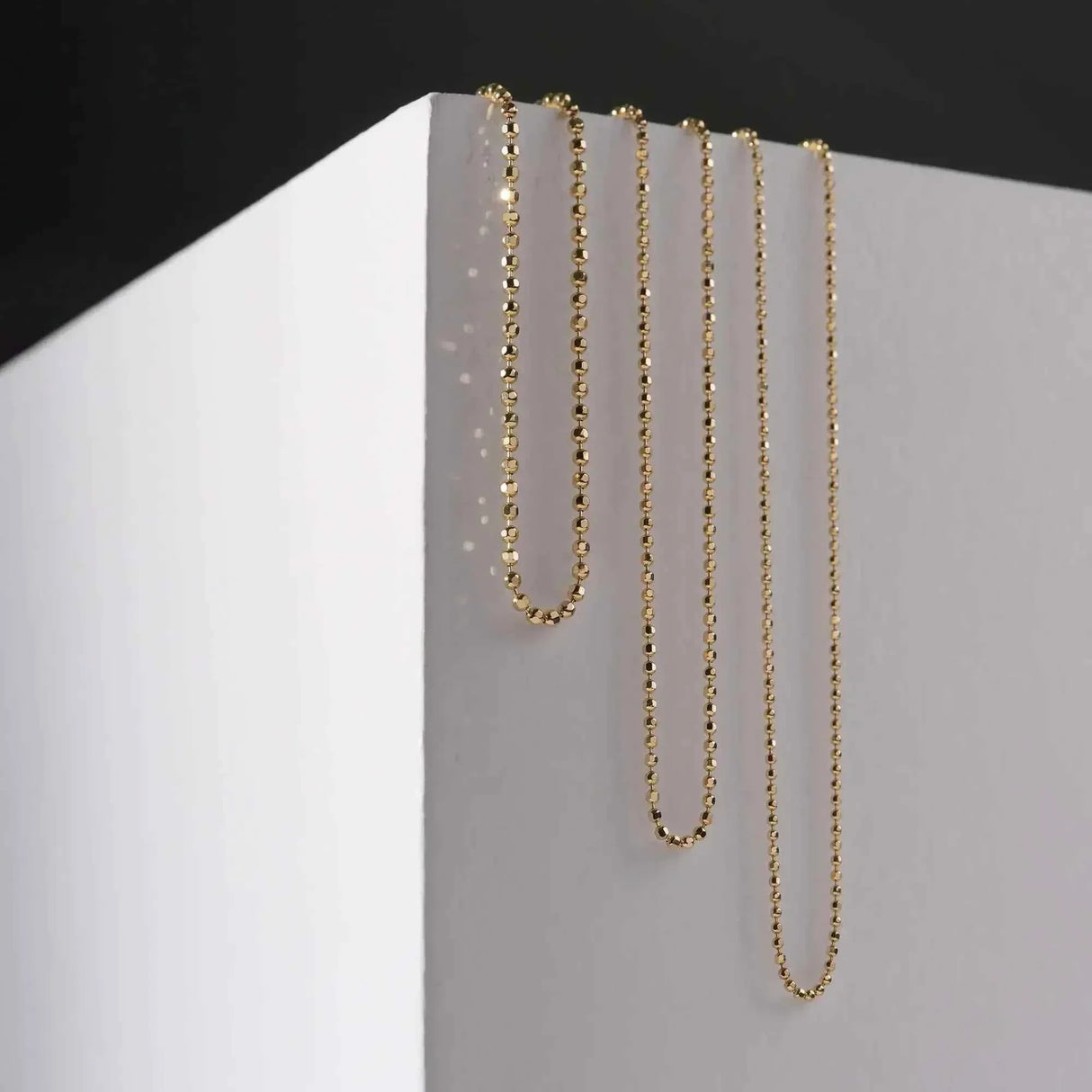 Ball Chain Necklace – Beaded Gold Chain with Polished Sphere Links