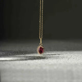 July Birthstone – Ruby Halo Pendant Necklace