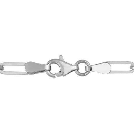 Elongated Oval Link Chain Necklace – Flat Rectangular Paperclip Style - Heon Jewelry