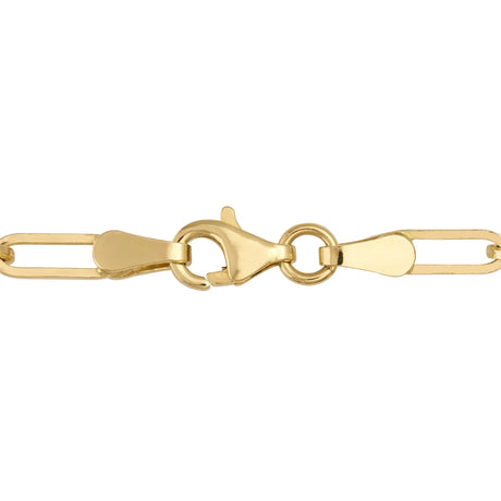Elongated Oval Link Chain Necklace – Flat Rectangular Paperclip Style - Heon Jewelry