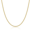 Chaîne gourmette plate en or jaune 14 carats sur fond blanc