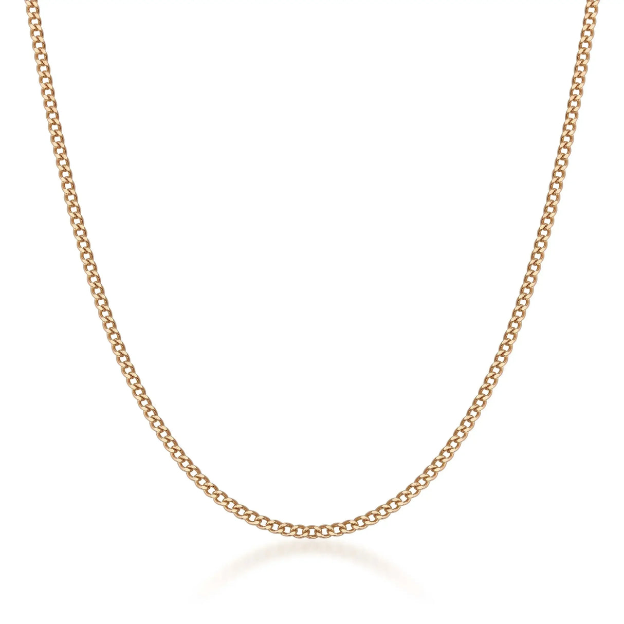 Unisex Narrow Flat Curb Chain Solid Links - Heon Jewelry