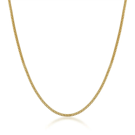 14K Solid Gold Popcorn Chain Necklace – Concave Dome Links - Heon Jewelry