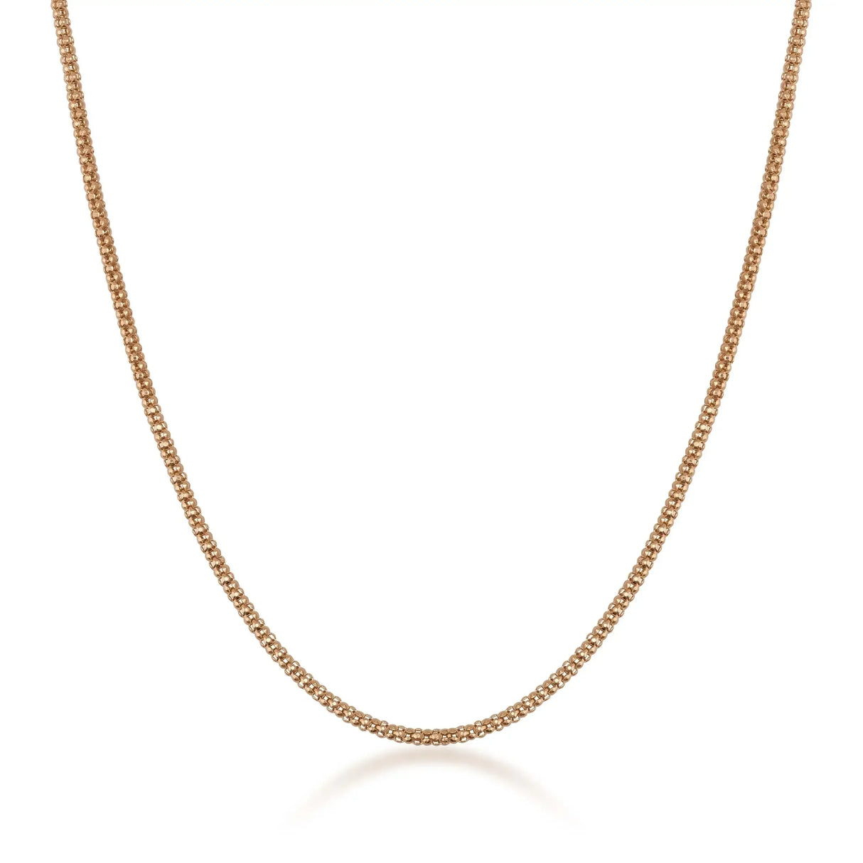 14K Solid Gold Popcorn Chain Necklace – Concave Dome Links - Heon Jewelry