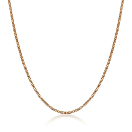 14K Solid Gold Popcorn Chain Necklace – Concave Dome Links - Heon Jewelry