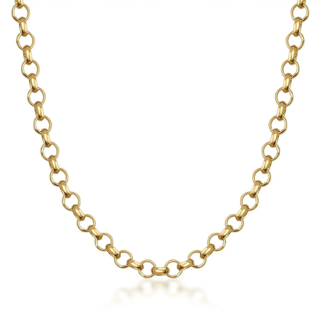 Chaîne maille rolo semi-creuse en or 14 carats en or 14 carats