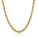 Collana a catena a corda semivuota in oro 14kt