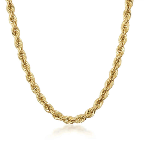 Rope Chain Necklace – Twisted Solid Link Gold Rope Chain