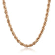 Collana a catena a corda in oro rosa 14kt su sfondo bianco