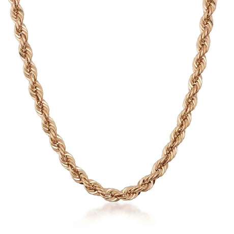 Rope Chain Necklace – Twisted Solid Link Gold Rope Chain