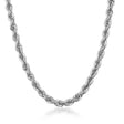 Collana a catena a corda in oro bianco 14kt su sfondo bianco