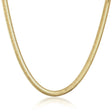 14K yellow gold flat herringbone chain necklace on white background