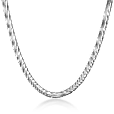 Herringbone Snake Chain Necklace – Flat, Sleek & Flexible Design - Heon Jewelry