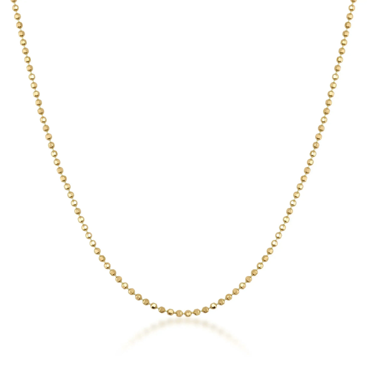 Ball Chain Necklace – Beaded Gold Chain with Polished Sphere Links - Heon Jewelry