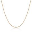 Collana a catena a pallini in oro rosa 14kt su sfondo bianco