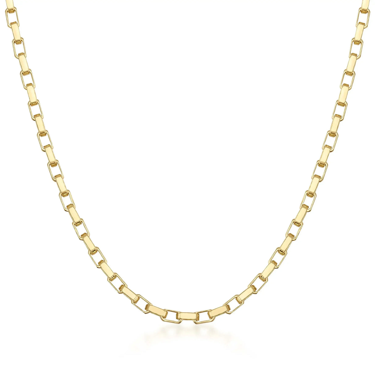 Flat Rectangular Paperclip Link Chain - Heon Jewelry