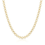 Soft Edge Box - Rounded Rectangle Link Gold Chain Necklace - Heon Jewelry