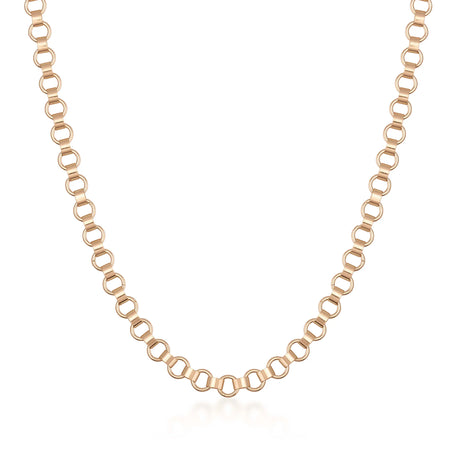 Soft Edge Box - Rounded Rectangle Link Gold Chain Necklace - Heon Jewelry